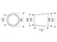 Technisches Diagramm einer Reduzierung von Fränkische, mit einem geschwungenen Übergang von DN 160 auf DN 125, inklusive verschiedenen Durchmessern und Längenangaben.